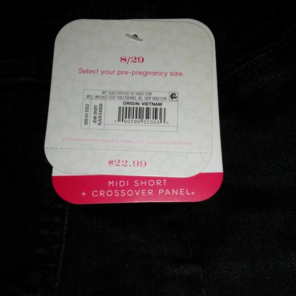 Isabel Maternity Crossover Panel Midi Jean Shorts - Picture 5 of 6